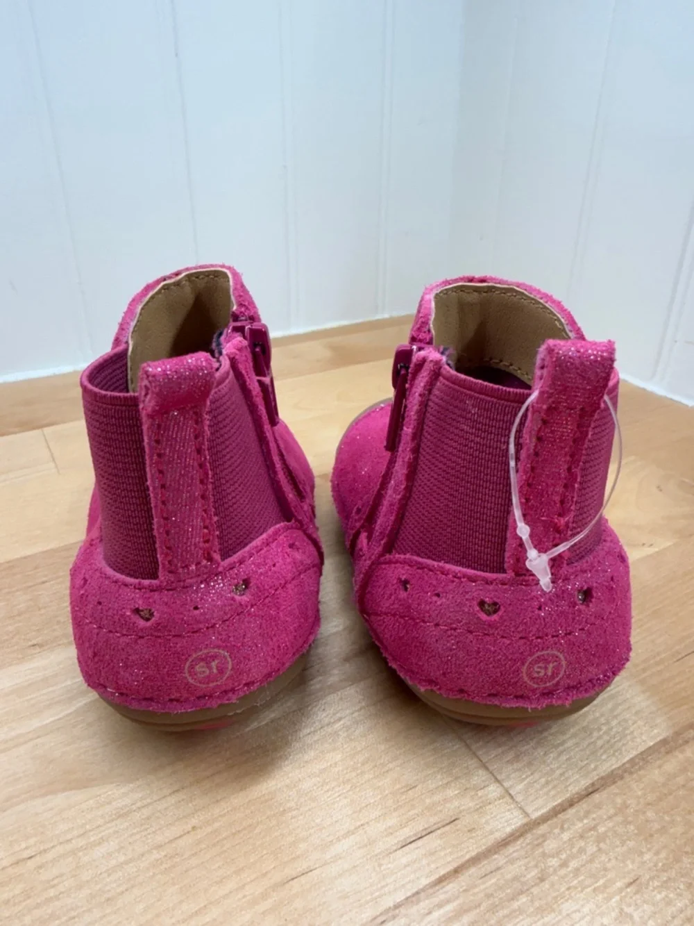 Stride Rite Girls' Pink Glitter Chelsea Boots Size 4M